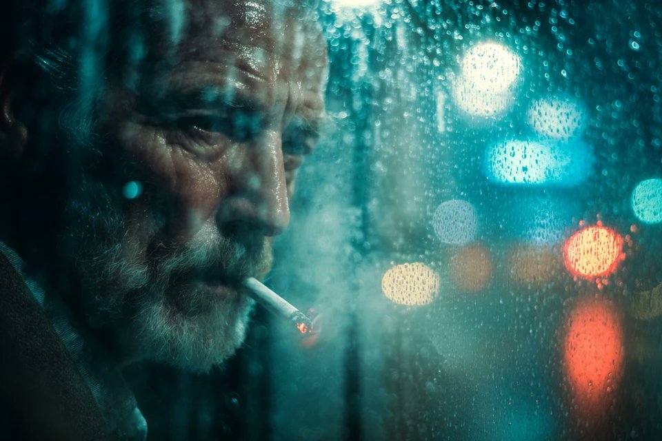 Rain-Slicked Glass Cinematic View