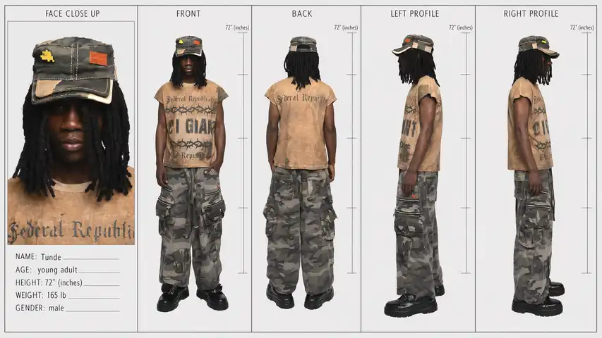 Photorealistic Character Reference Sheet Generator