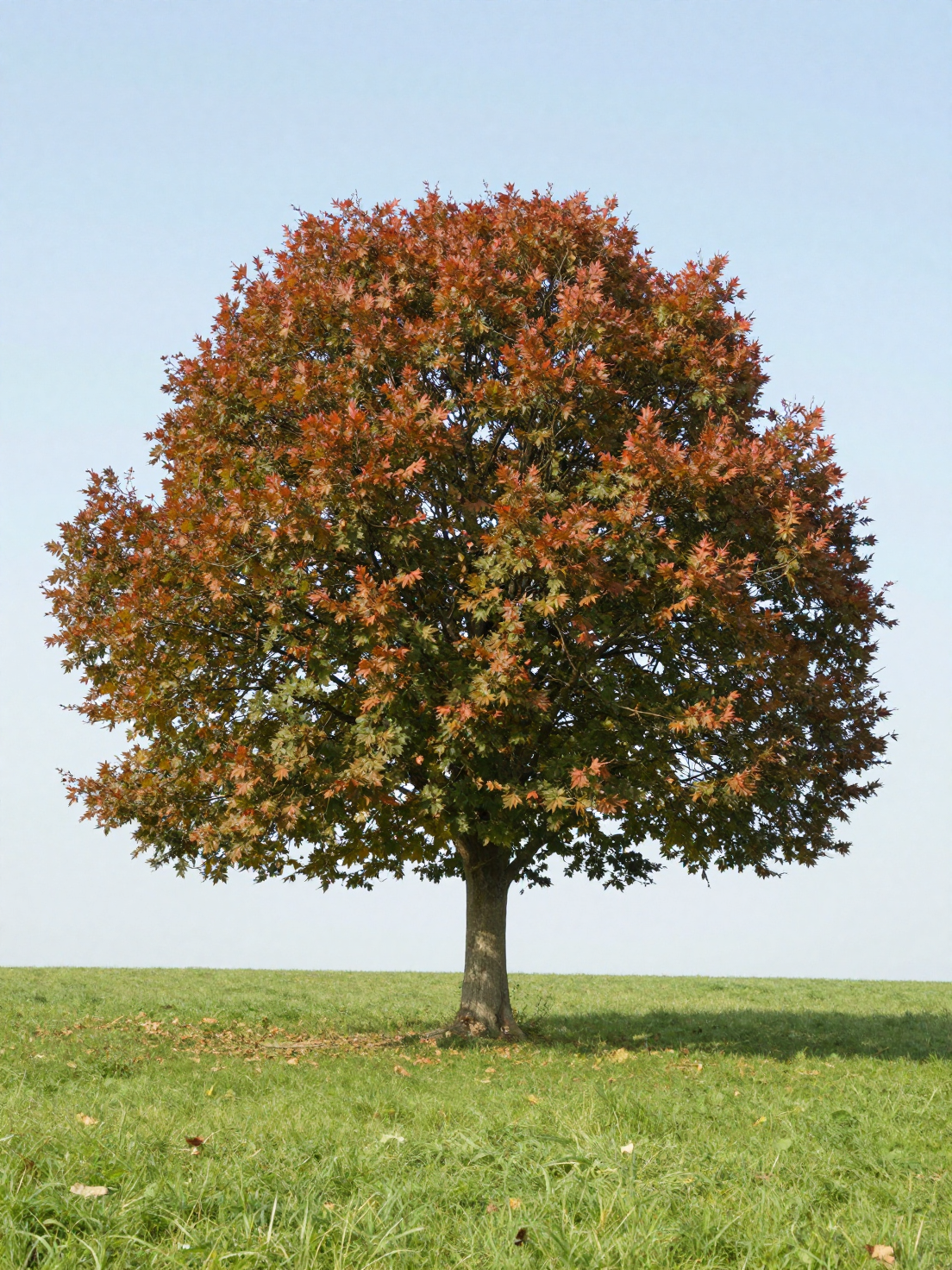Vibrant Surreal Tree in Grassy Plain