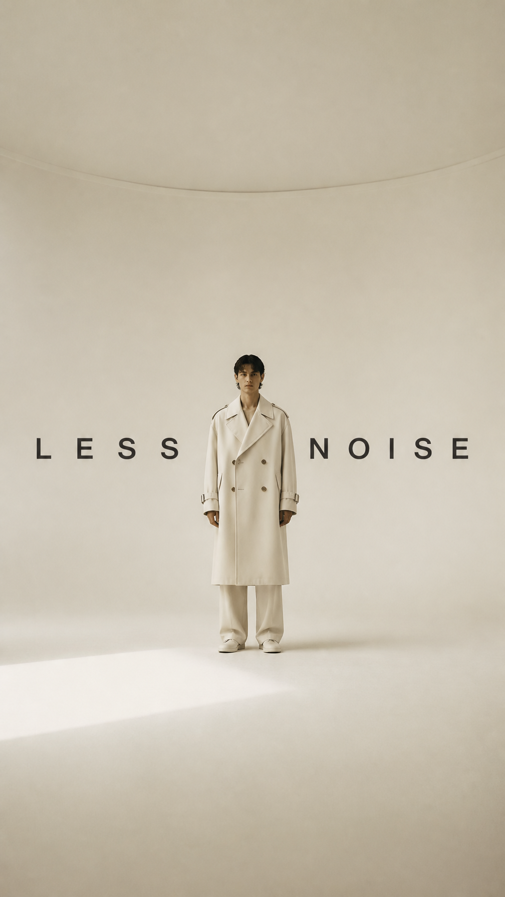 Minimalist Ivory High-Fashion Men's Editorial