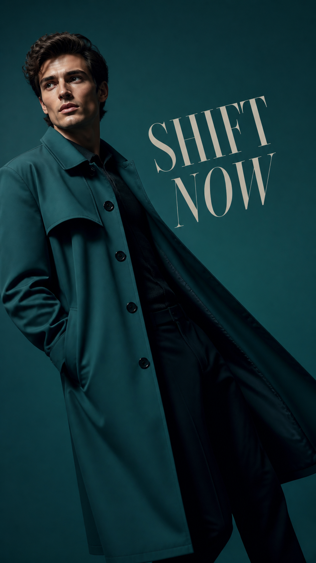 Teal Monochrome Luxury Menswear Editorial