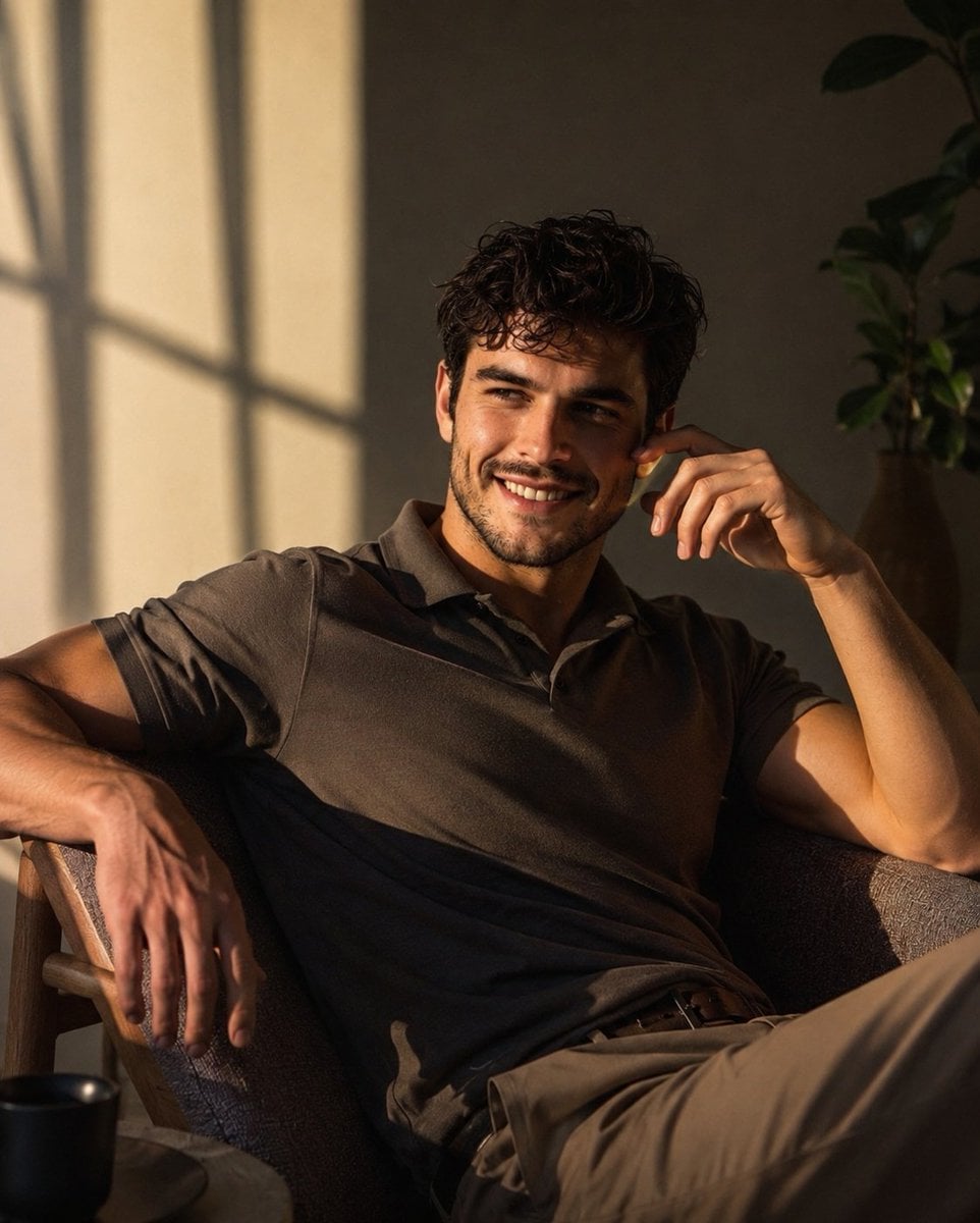 Luxury Men's Lifestyle Portrait in Golden Hour