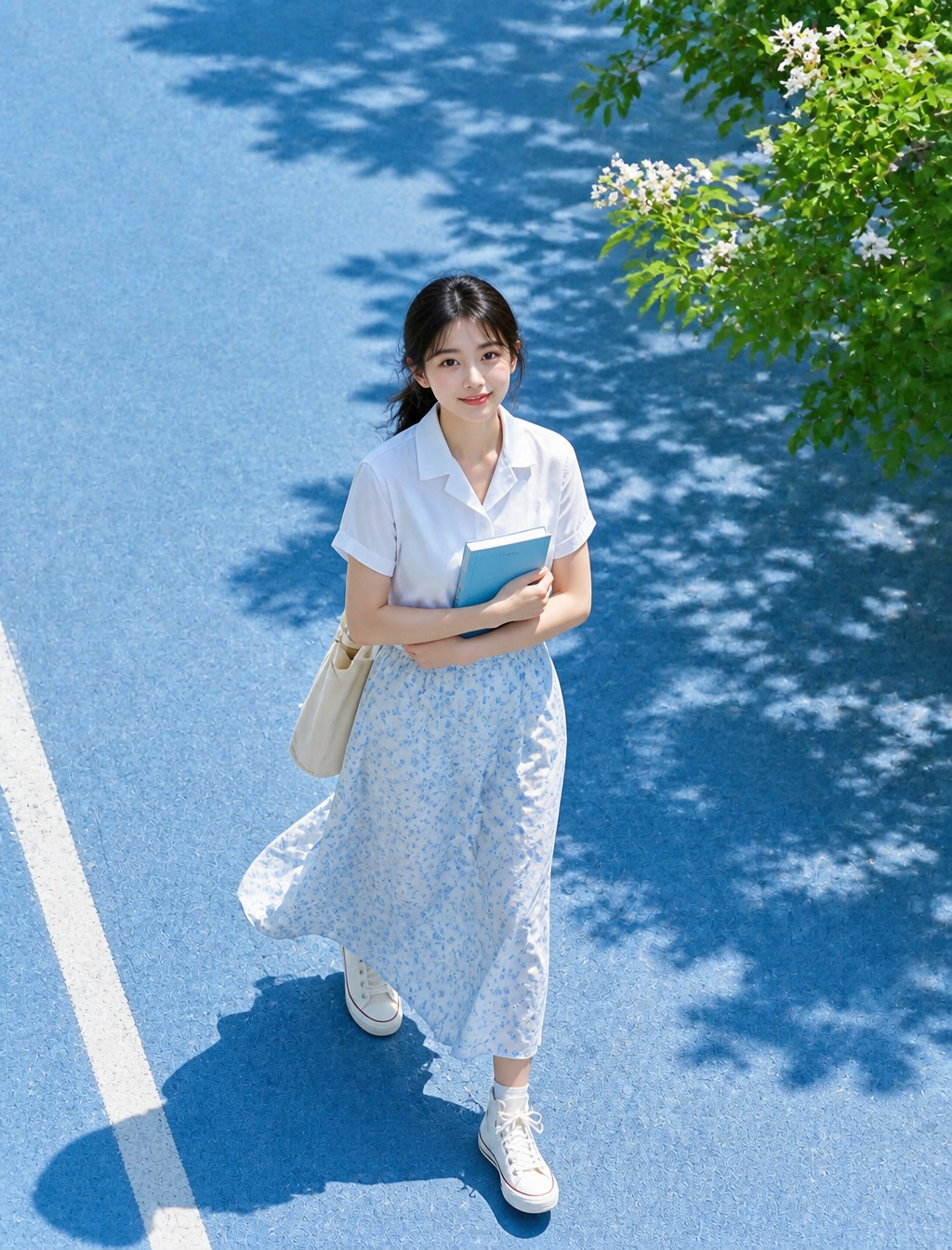 Summer Afternoon Walk in Blue