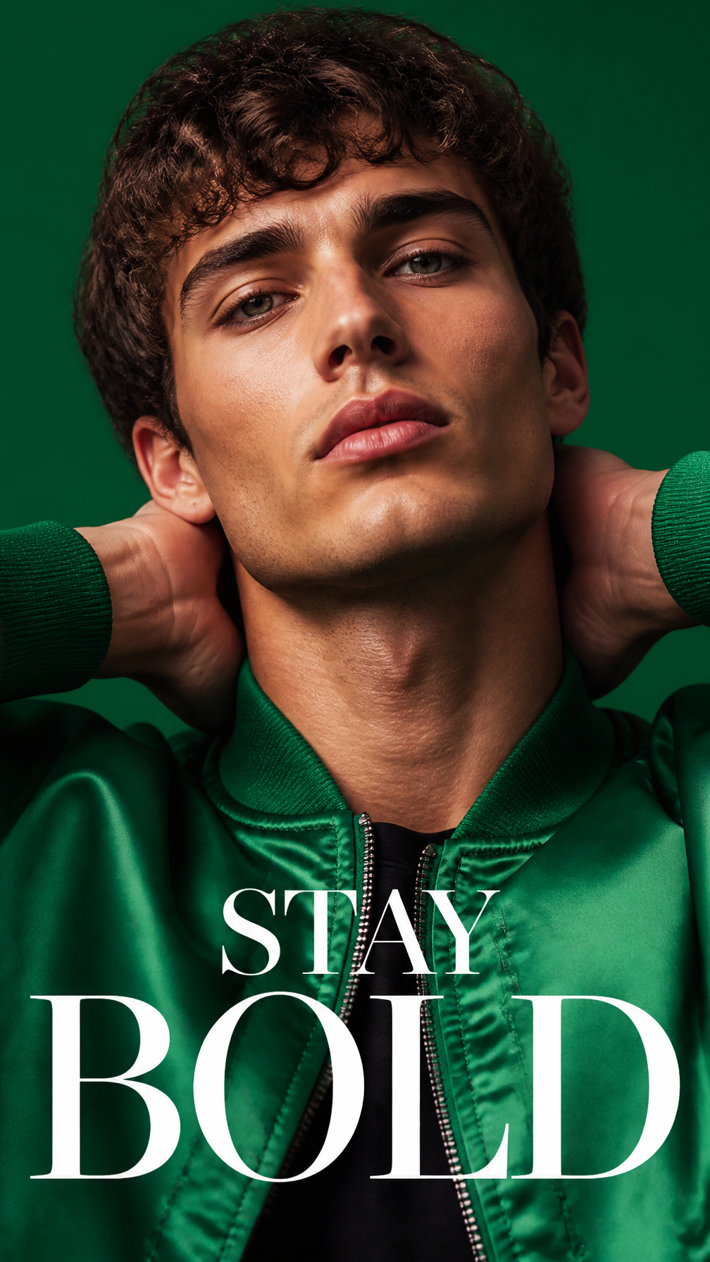 Emerald Monochrome Luxury Fashion Portrait