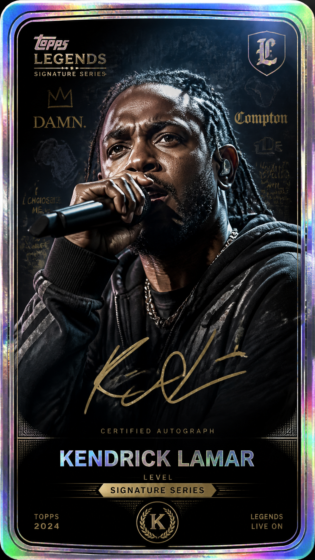 Kendrick Lamar Signature Series Topps Legend Card