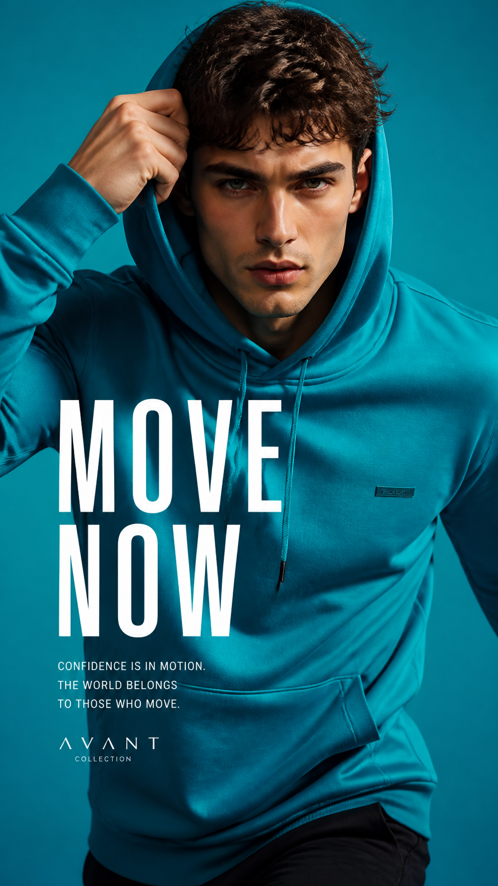 Electric Teal High-Fashion Menswear Editorial