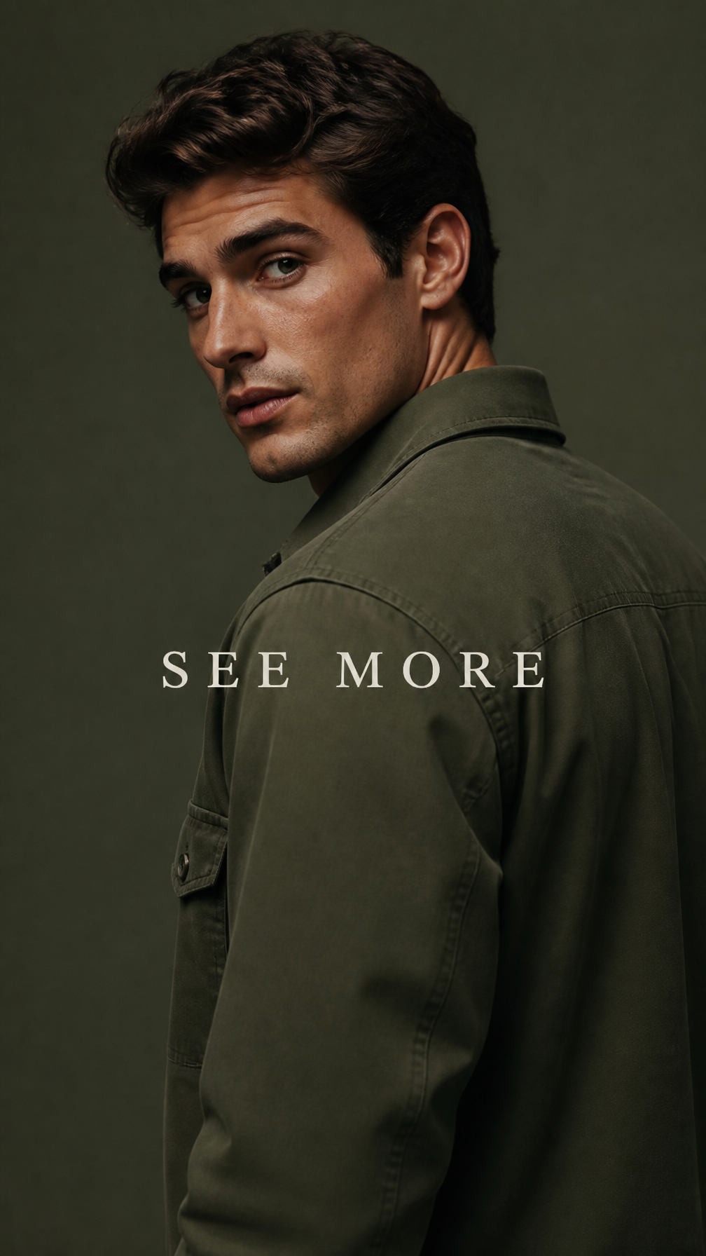 Olive Monochrome Luxury Male Portrait