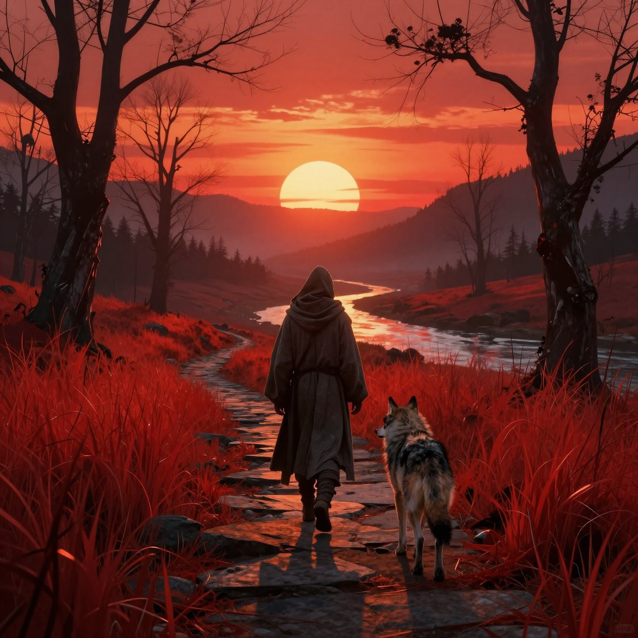 The Lone Wanderer's Crimson Journey
