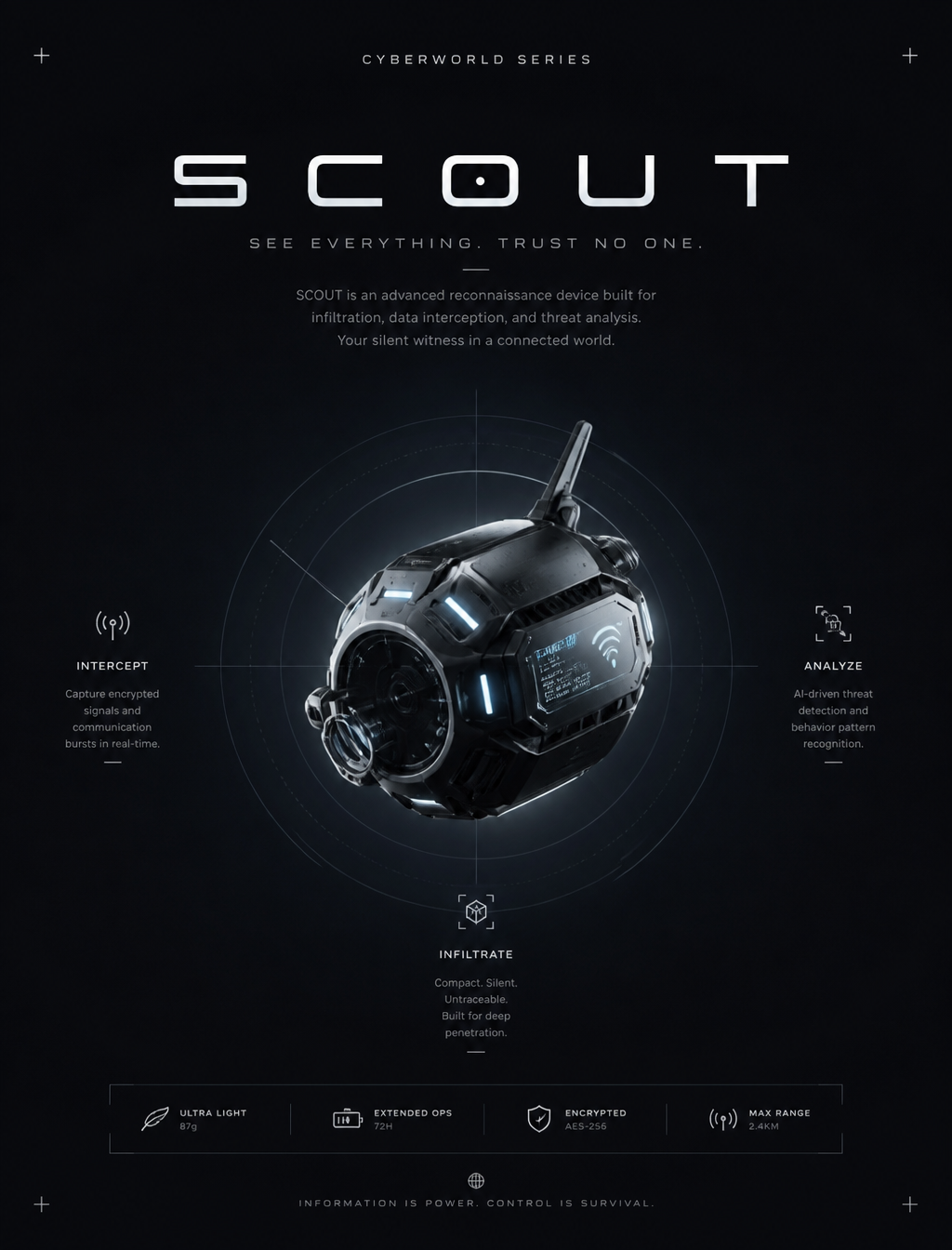 Cyberworld Hacking Gadget Editorial Poster