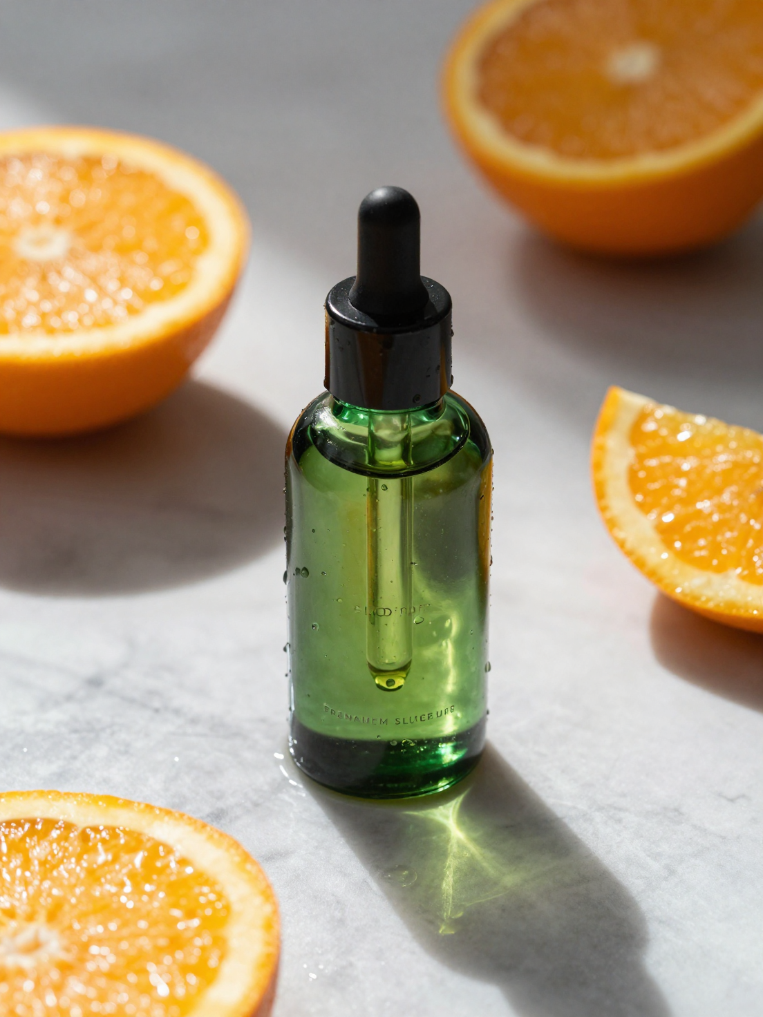 Luxury Citrus Serum on Sunlit Marble