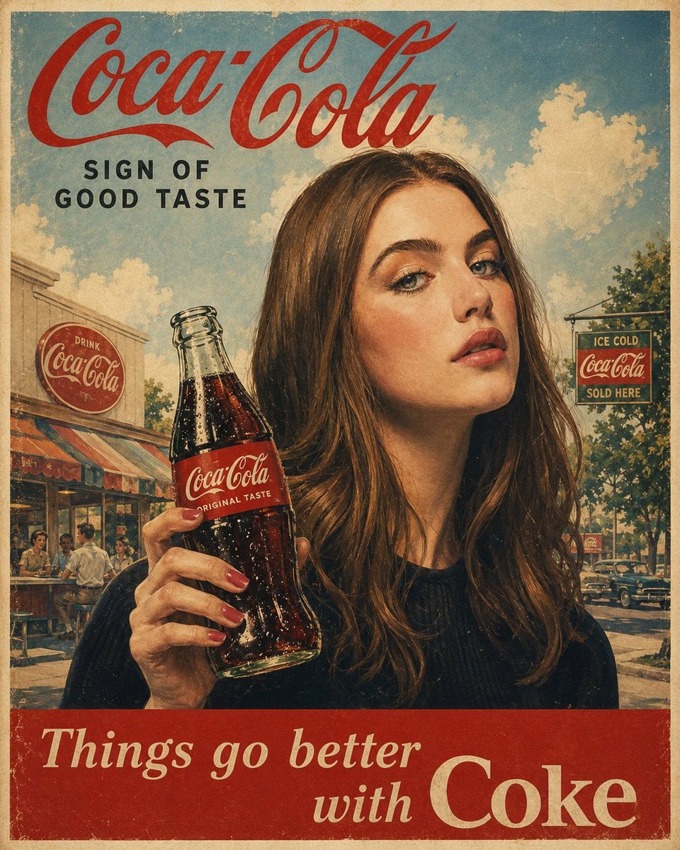 Vintage 1960s Coca-Cola Mid-Century Ad
