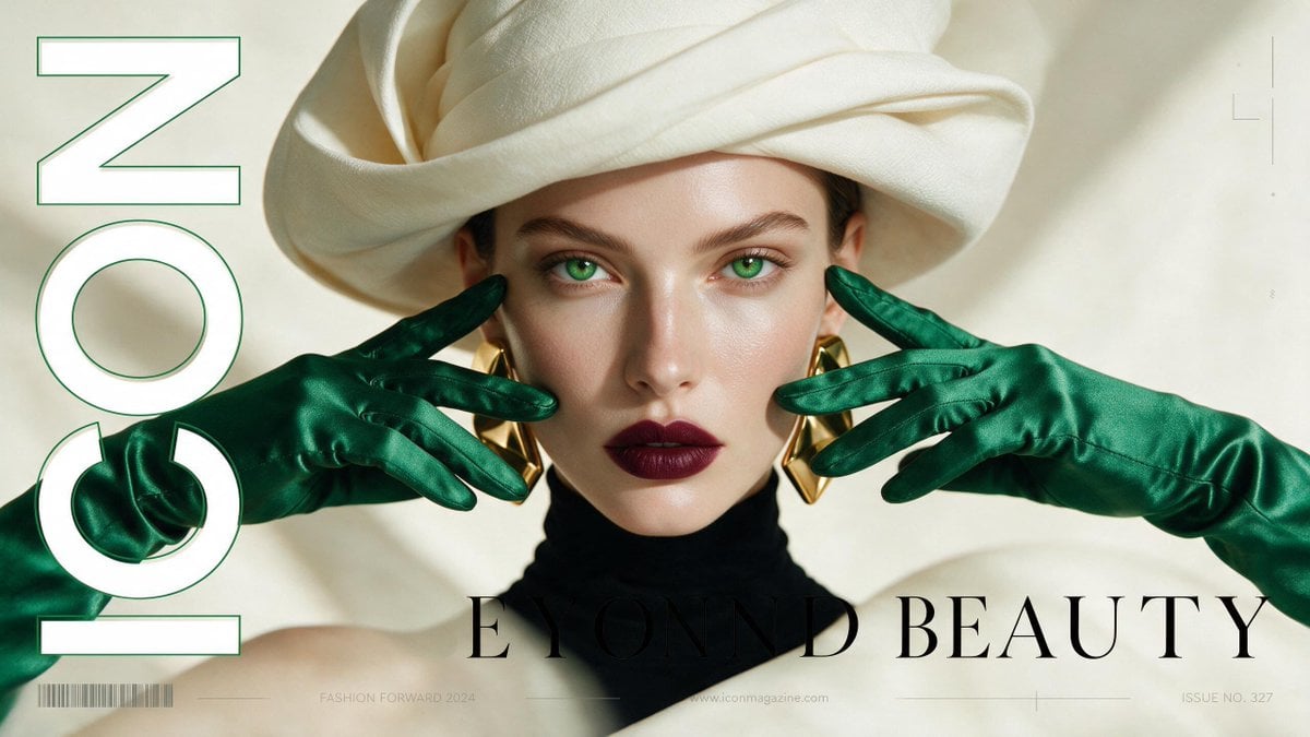 Emerald Elegance Fashion Editorial Cover - alternate