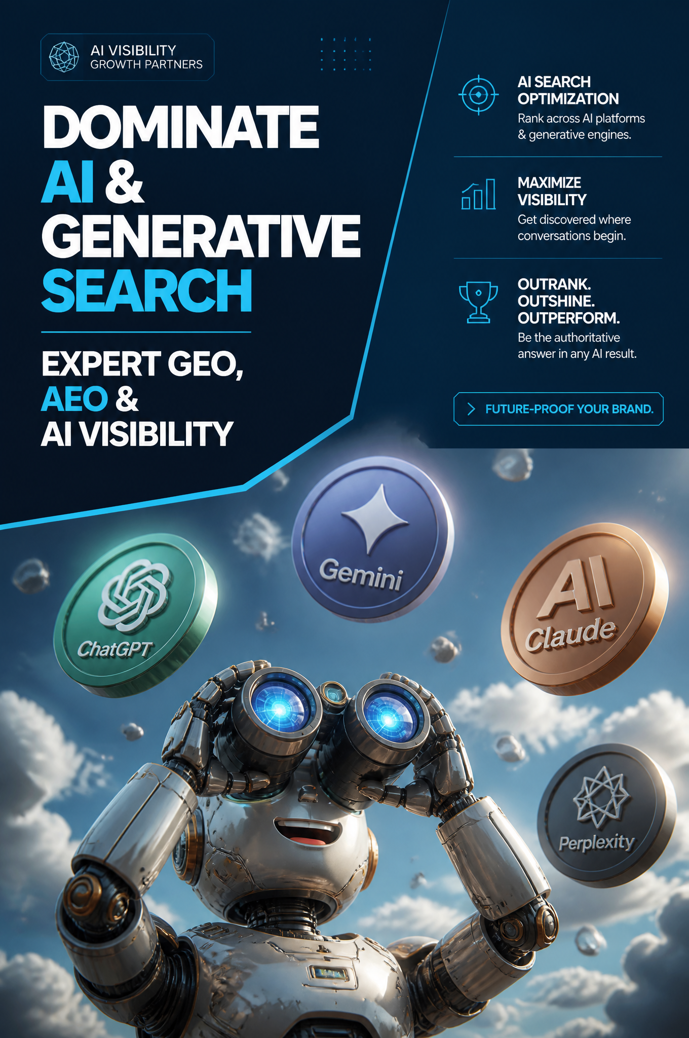 Futuristic Robot Exploring AI Ecosystem