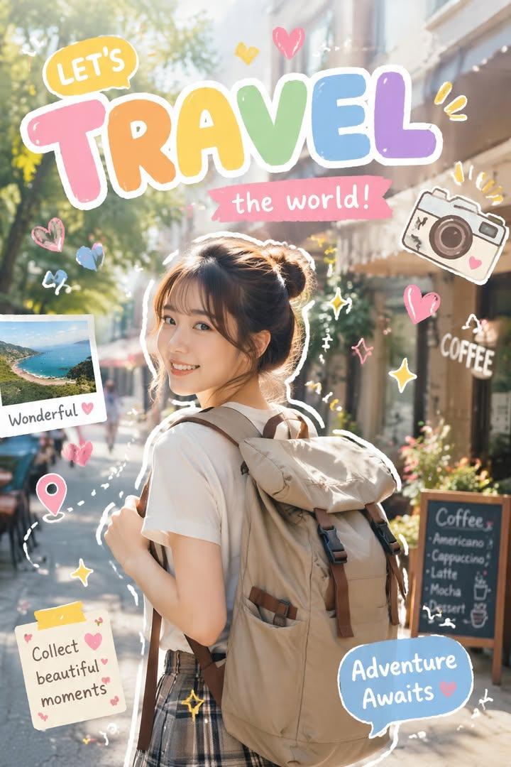 Kawaii Travel Vlog Aesthetic Photo