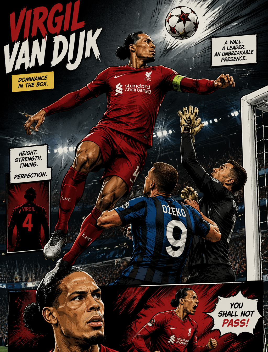 Dynamic Comic Style Virgil van Dijk Defense