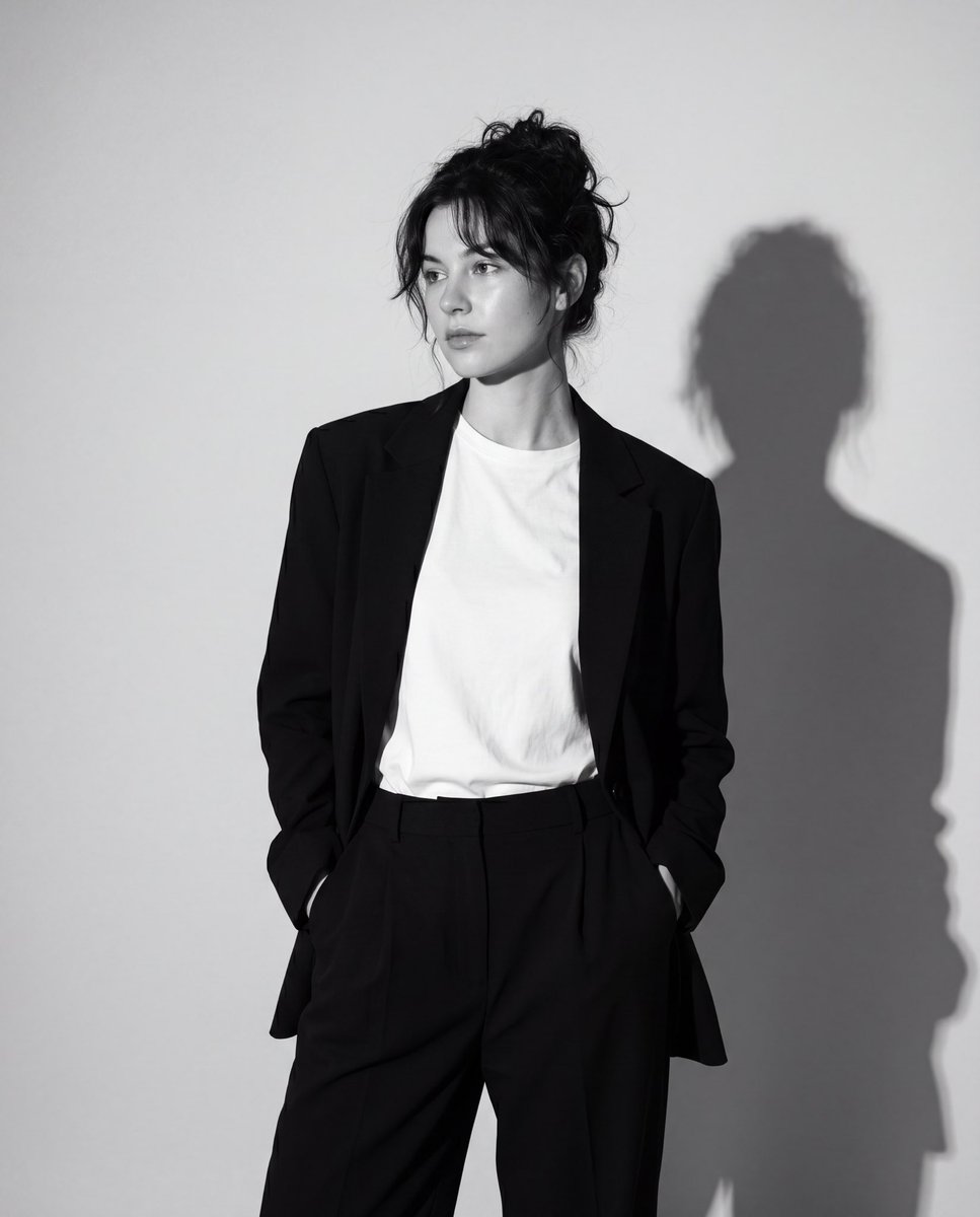 Minimalist Monochrome Editorial Portrait