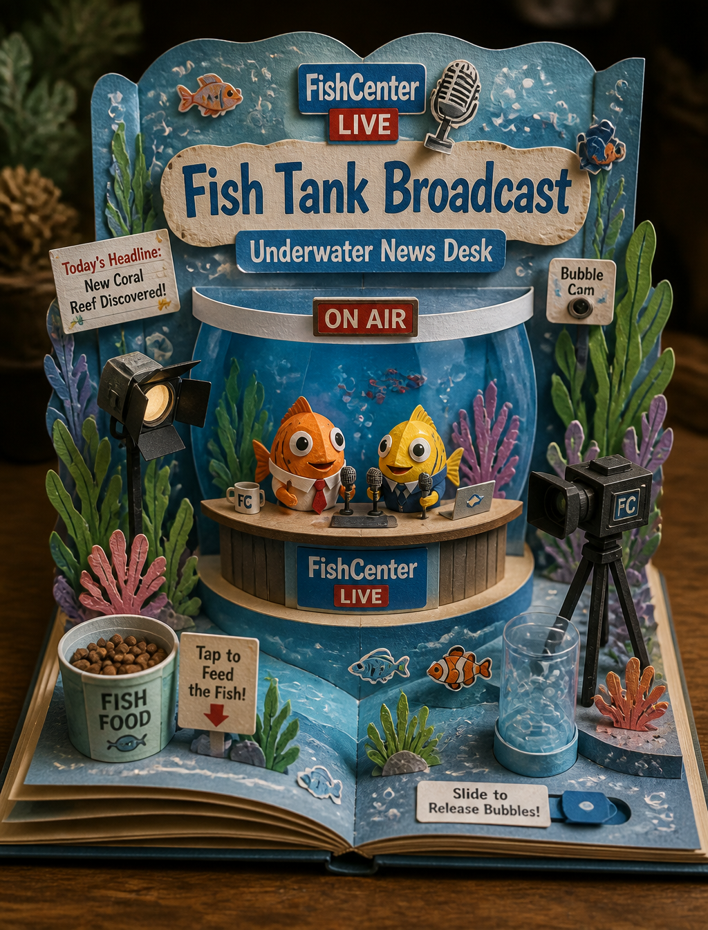 Aquatic News Studio Papercraft Diorama