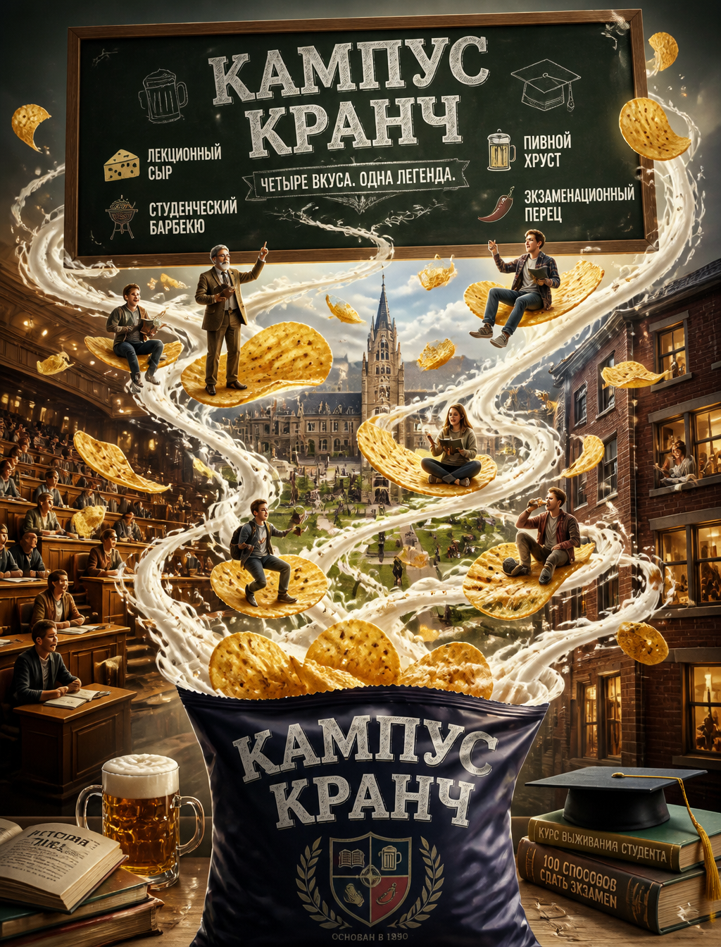 Campus Crunch University Theme Premium Poster