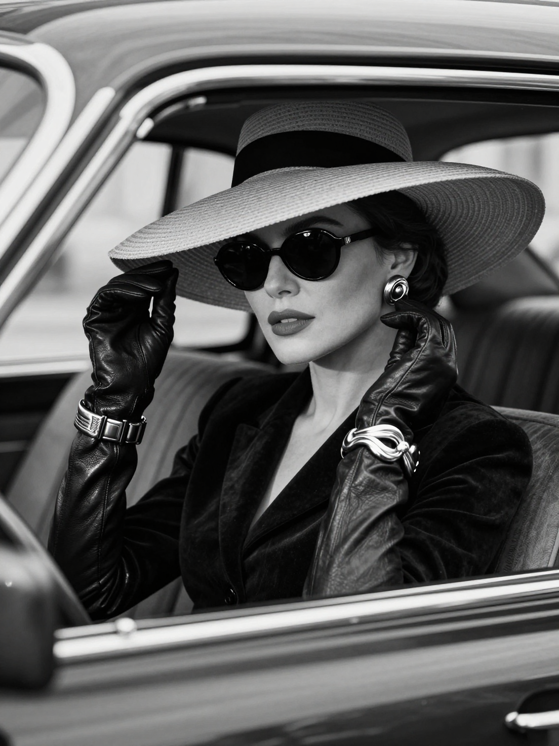 Vintage Noir Sophistication in Luxury Car