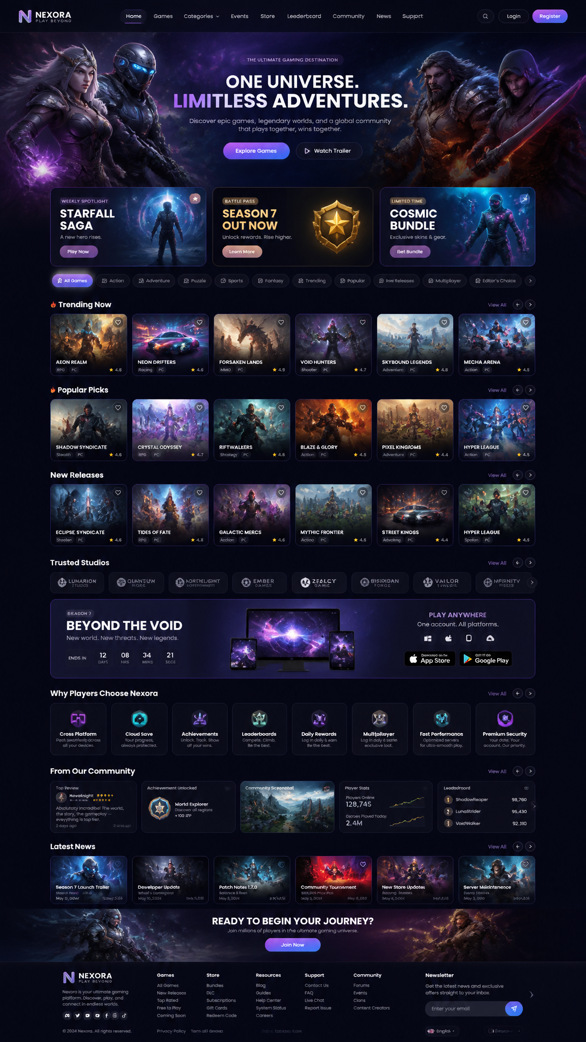 AAA Premium Gaming Portal UI Design