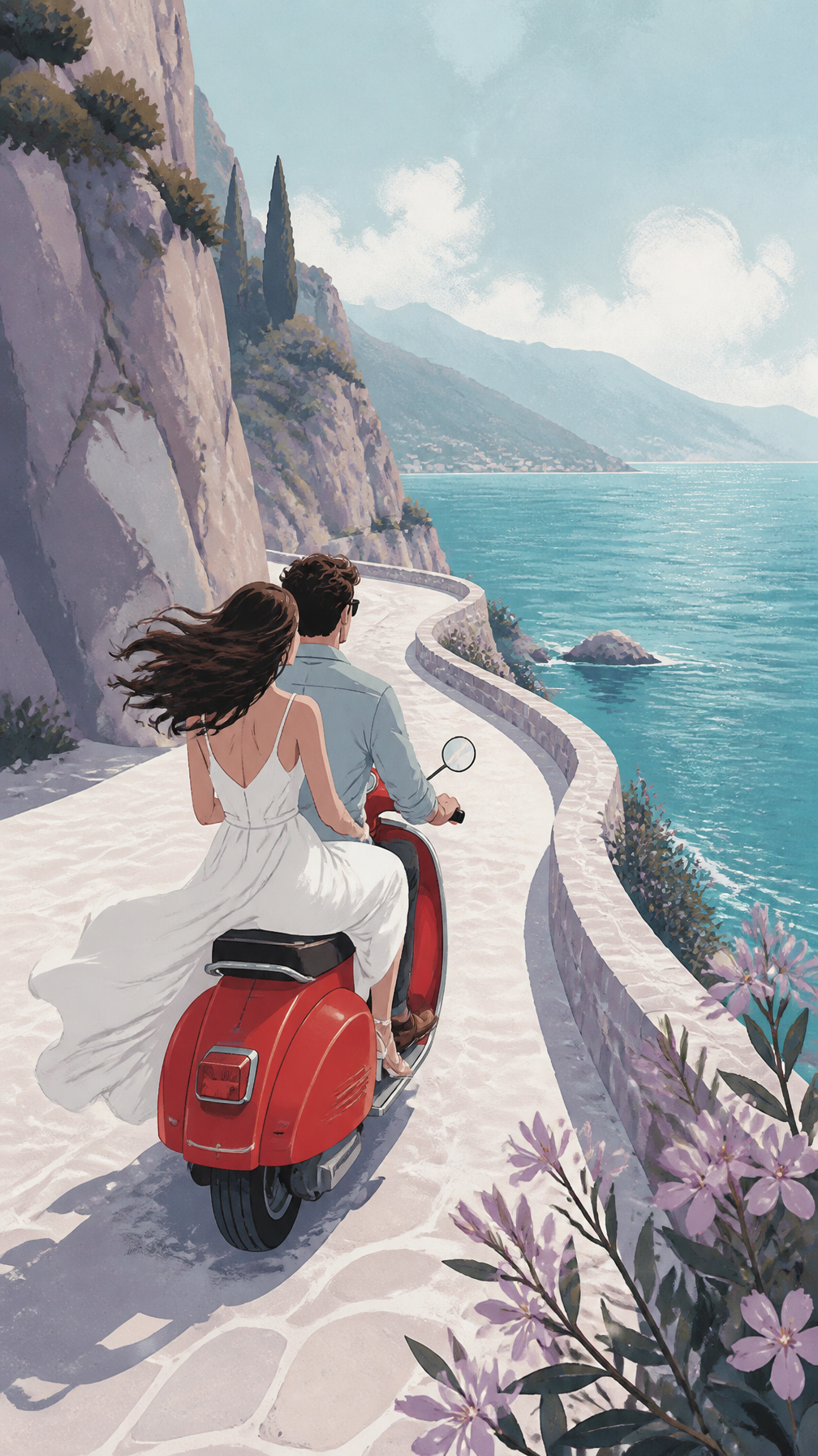 Vintage Scooter Coastal Escape