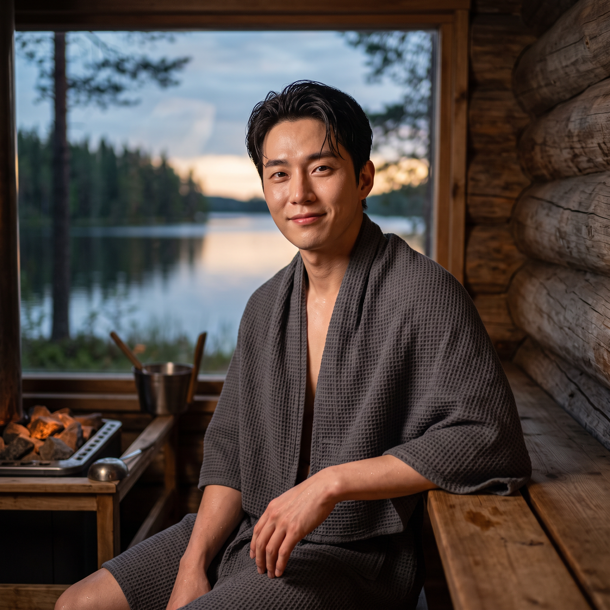 K-Pop Idol in Twilight Finnish Sauna