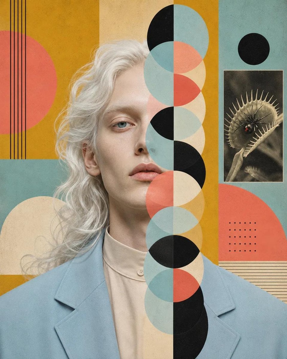 Surreal Geometric Editorial Portrait - alternate