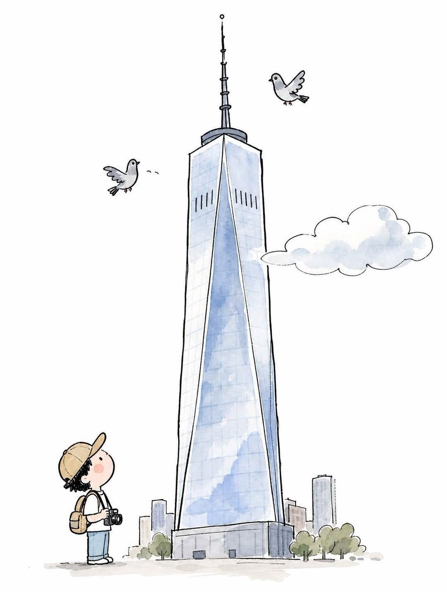 Whimsical Hand-Drawn Landmark Doodle