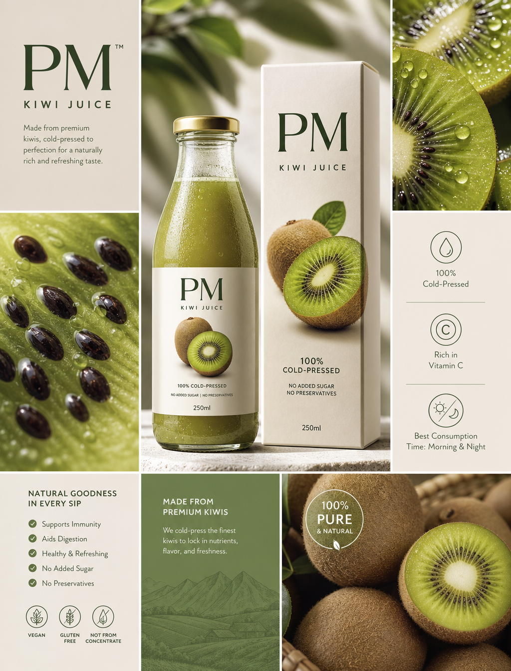 Luxury PM Kiwi Juice Commercial Layout