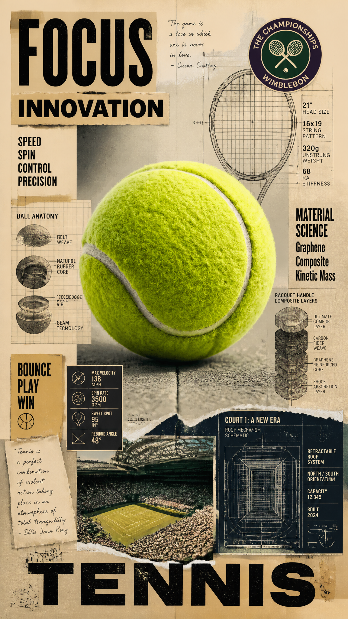 Techno-Tactile Tennis Innovation Collage