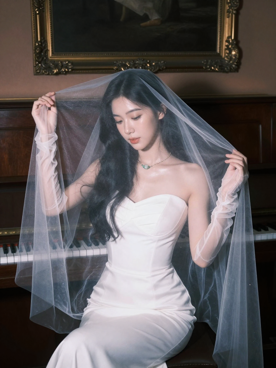 Mystical Bridal Portrait with Vintage Flash