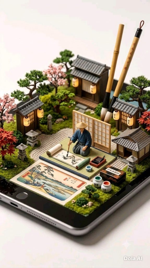Miniature Monument Valley Tablet Diorama