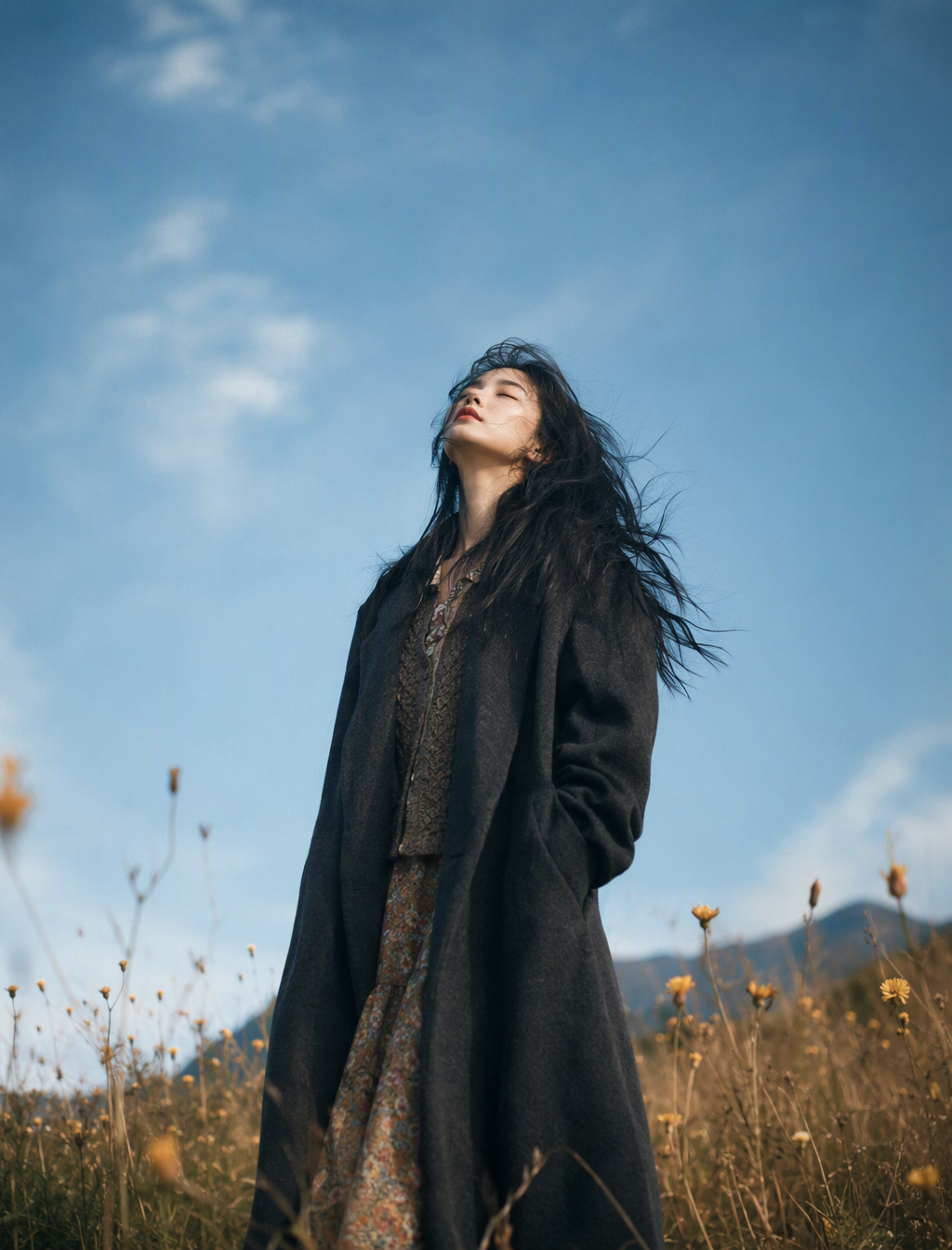 Ethereal Solitude in a Wildflower Meadow
