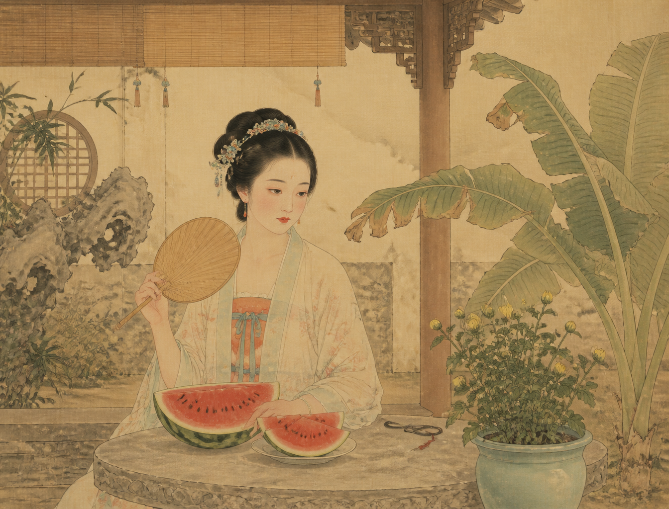 Summer Transition in Gongbi Style