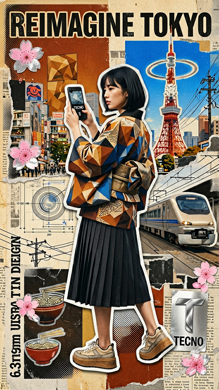 Cyberpunk Tokyo Mixed-Media Editorial Poster