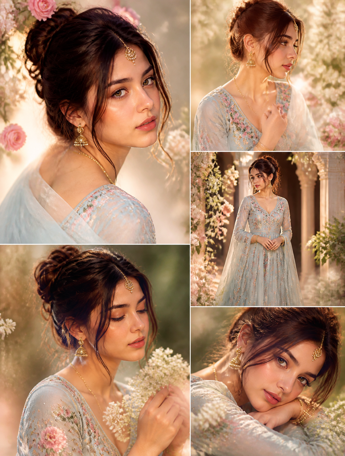 Ethereal Indian Beauty in Pastel Blue