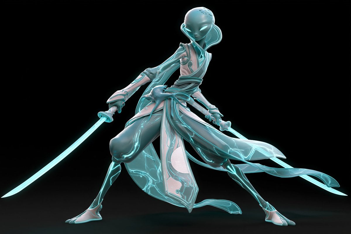 Cyber-Fantasy Tang Dynasty Warrior - alternate