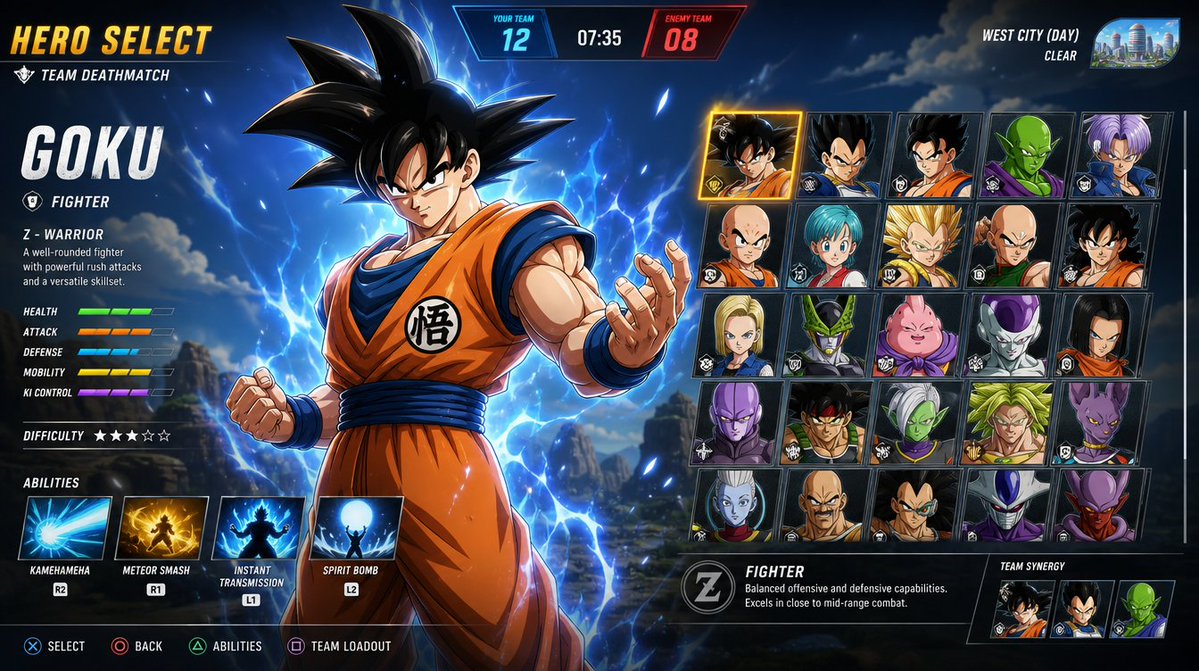 AAA Dragon Ball Hero Selection UI