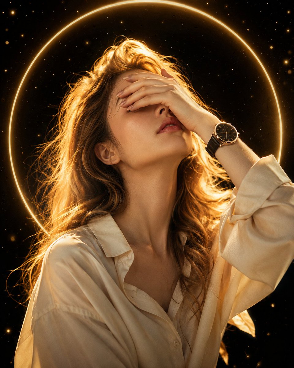 Golden Halo Ethereal Portrait
