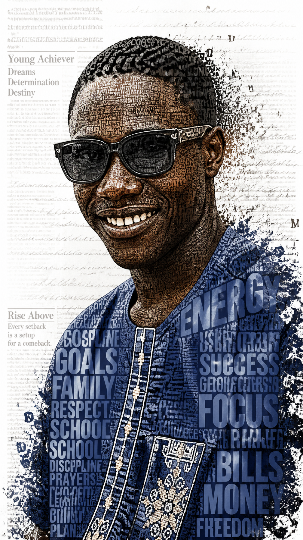 Typographic Text Mosaic Portrait