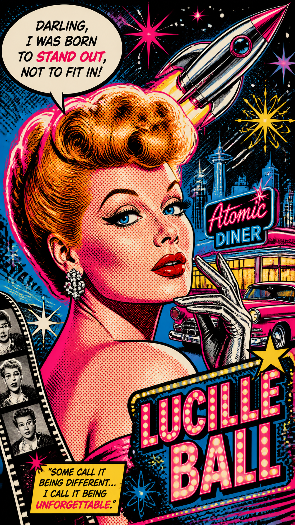 50s Hollywood Icon Pop-Art Fusion