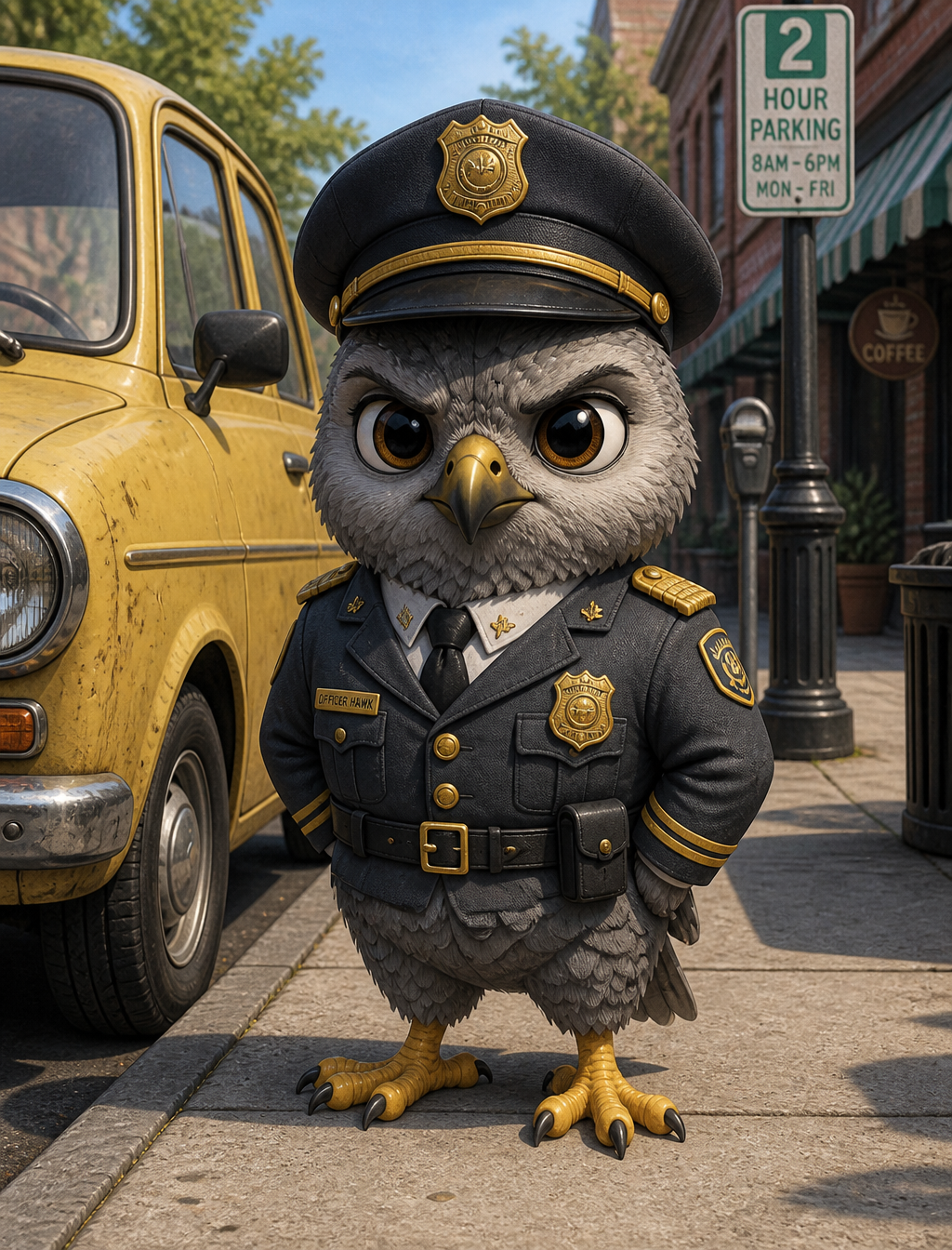 Officer Bird on City Patrol