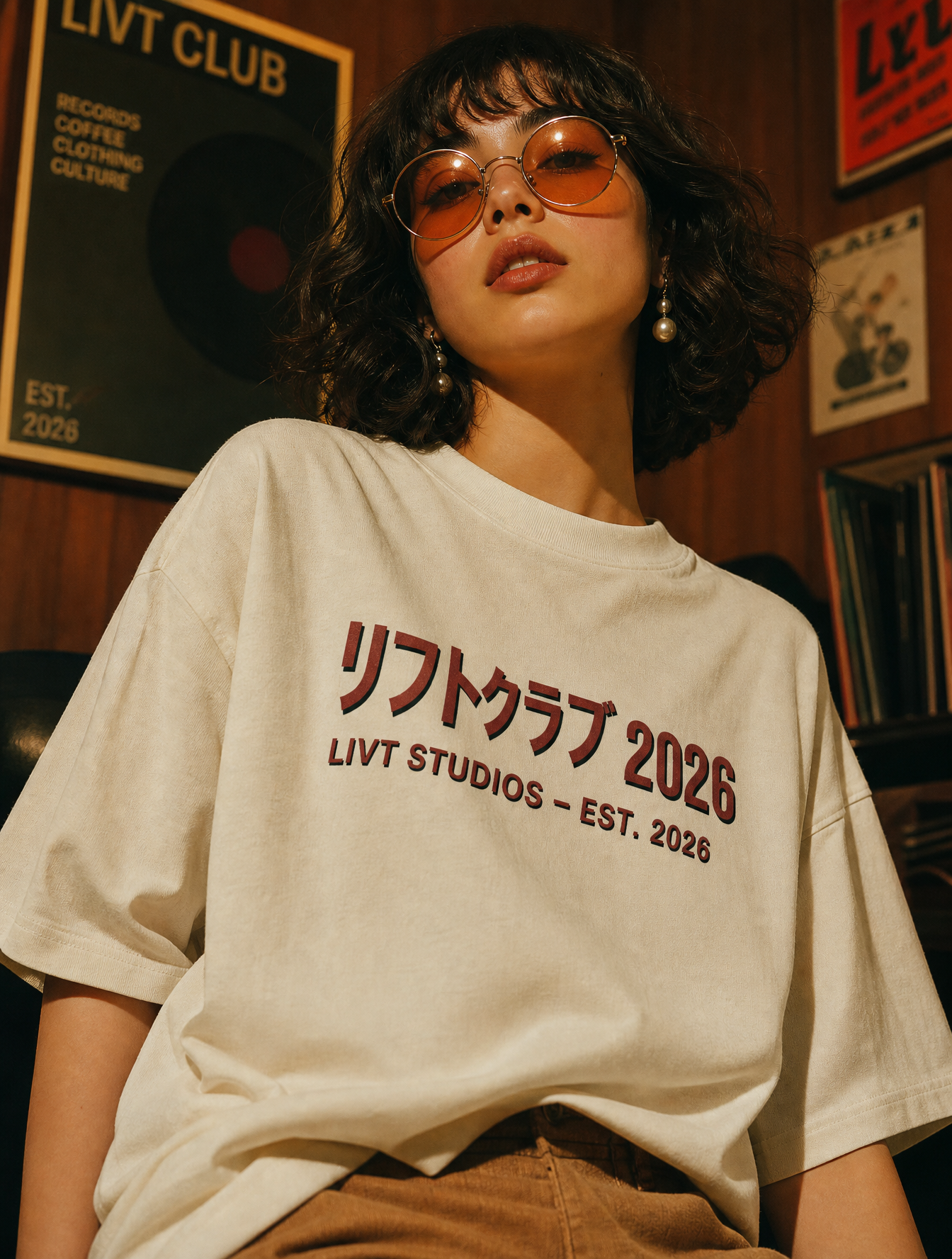 Vintage Streetwear Editorial with Japanese Typography