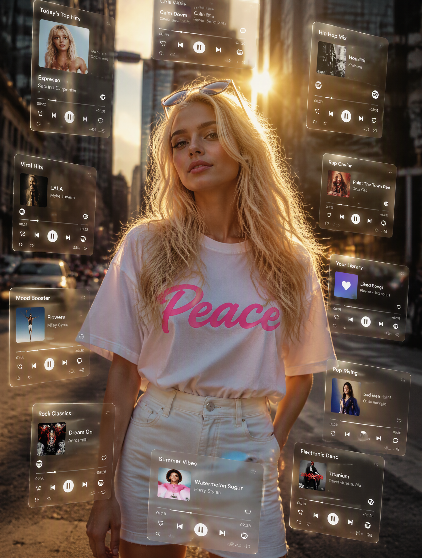 Futuristic Music Interface Fashion Portrait