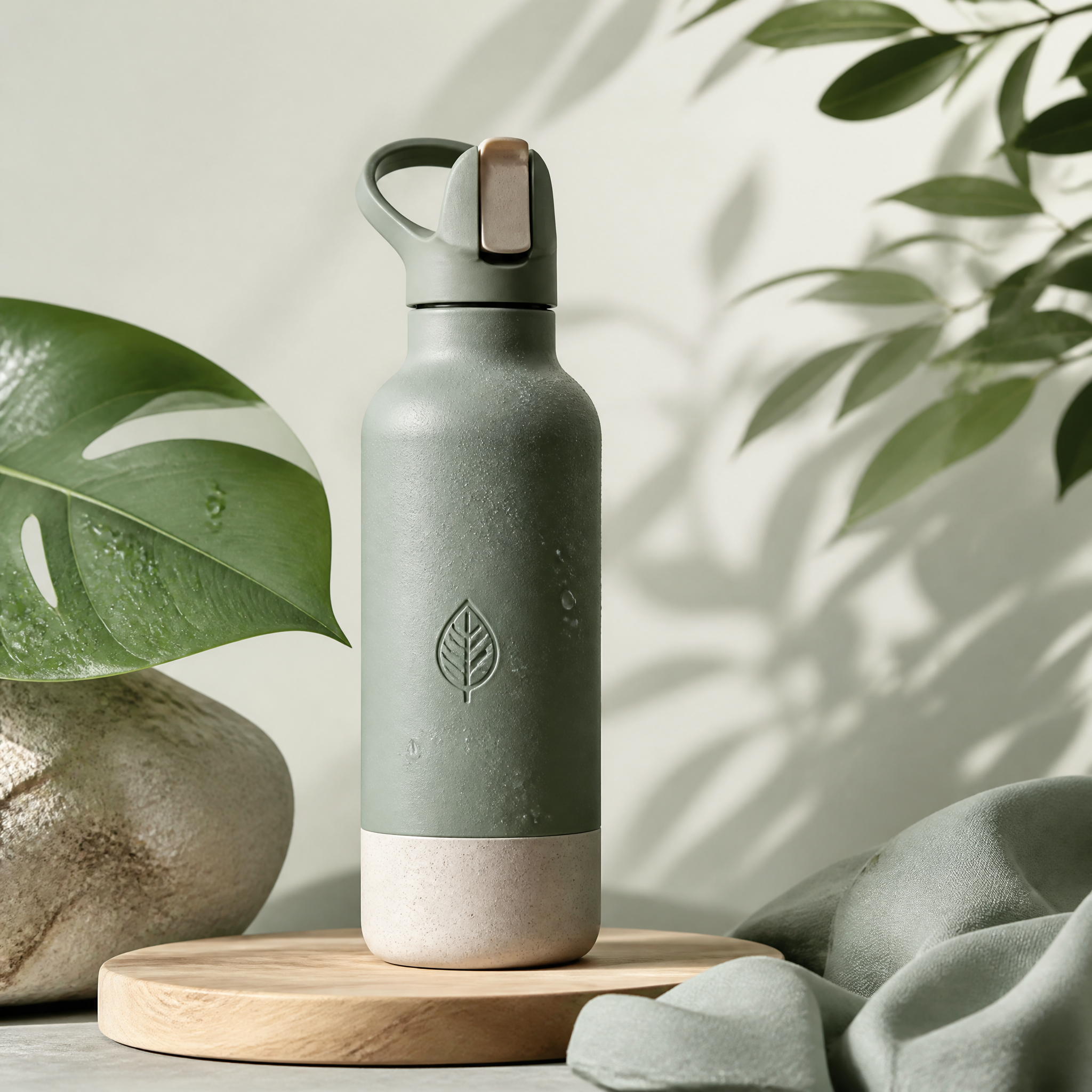 Eco-Friendly AquaLeaf Bottle Commercial Visual