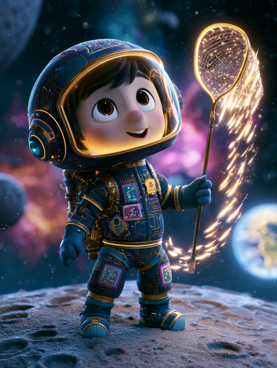 Cosmonaut Elio Catching Starlight
