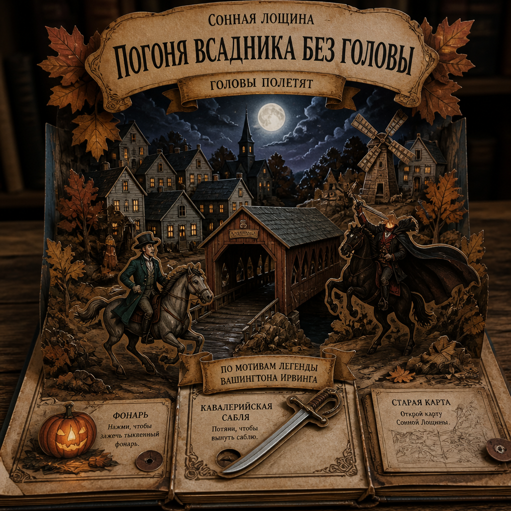 Gothic Pop-Up Diorama of the Headless Horseman