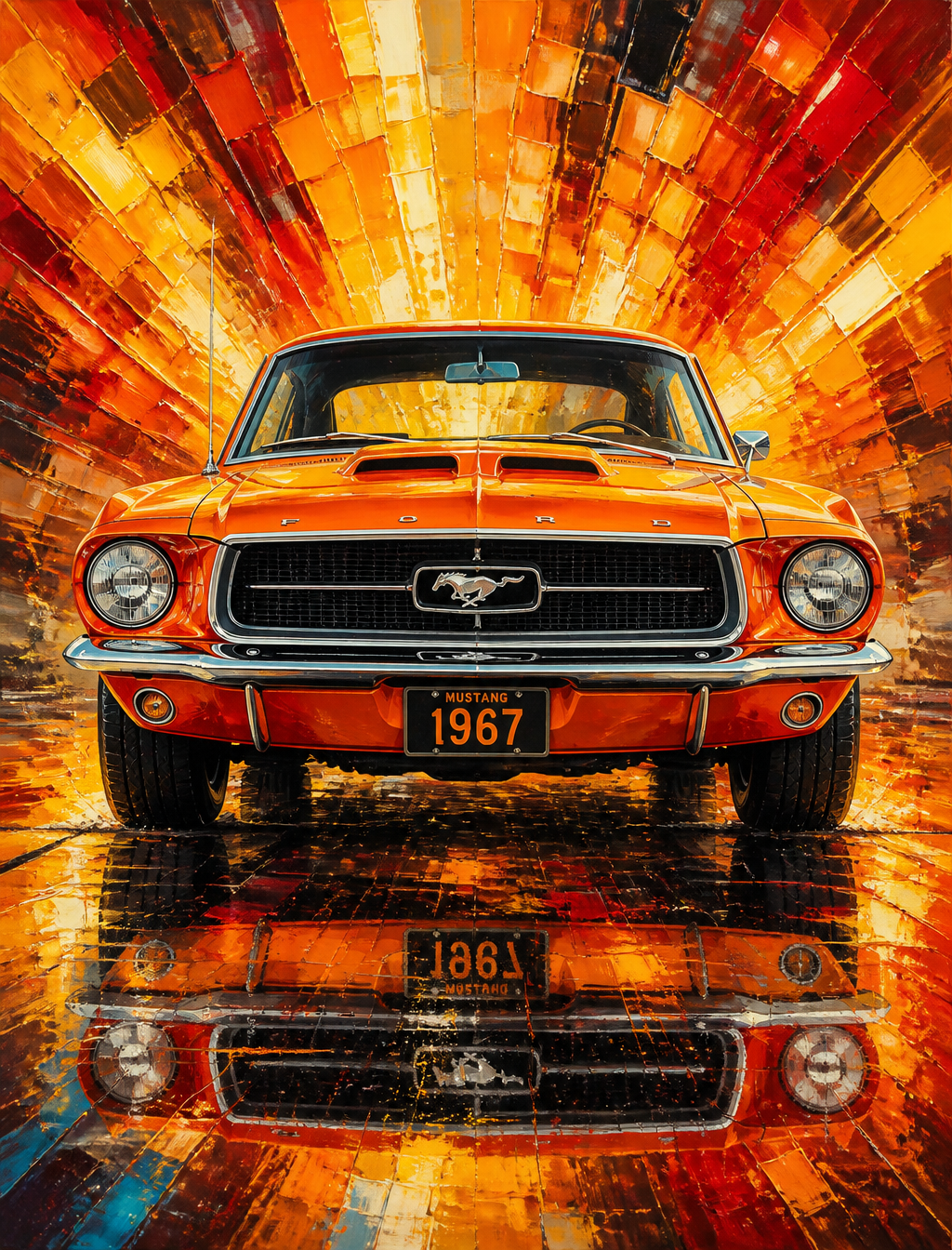 Dynamic Abstract 1967 Ford Mustang Art