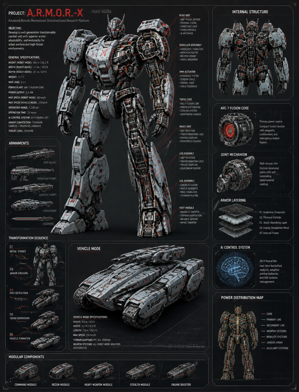 Cybernetic Armored Transformer Blueprint