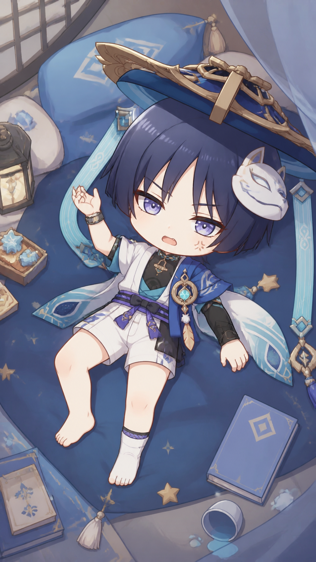 Chibi Style Character in White Attire